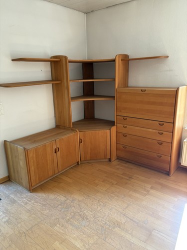Eckregal holz massiv - eckregal, gewachst