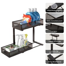 2X Unter Waschbecken Regal